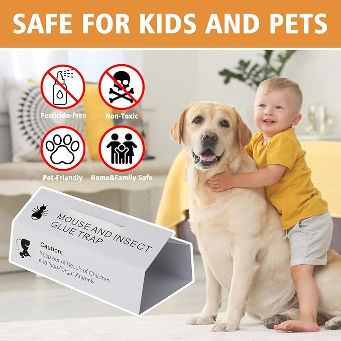 Mouse &amp Insect Glue Boards 38PKSticky Rat Mouse Traps Indoor for HomeAdhesive Tray Cockroach Pest Control for Scorpion SpiderCricket MiceBulk Glue TrapsPet Family Safe