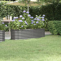 Garden Raised Bed Outdoor planters Garden Bed Planter Boxes Outdoor Suitable for Flowers Backyard Patios Restaurants Powder-Coated Steel 59.8x15.7x14.2 Gray