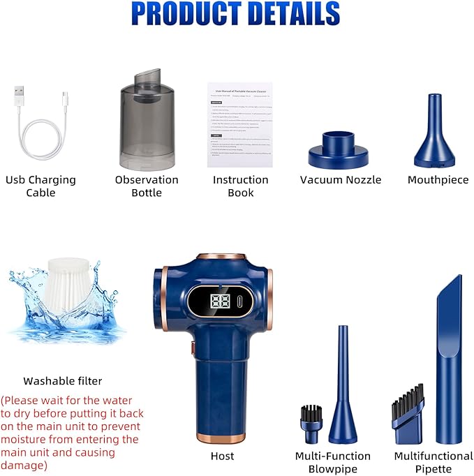 2025 Bug Vacuum CatcherSpider Killer Insect CatcherCordless Handheld Vacuum Cleaner for Car USB Rechargeable for Stink BugMothSpider Strong Suction 1pcs
