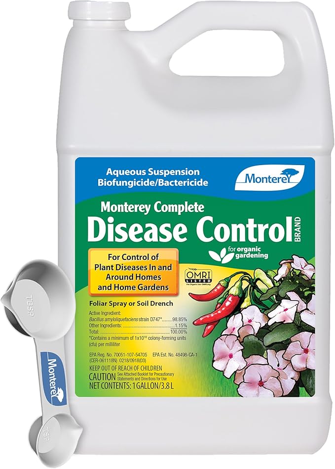 Monterey Complete Disease Control Bundled with Measuring Spoon - Fungicide &amp Bactericide for Control of Garden &amp Lawn Diseases - 1 Gallon