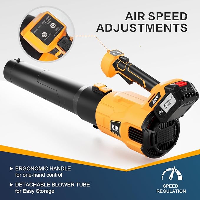 Leaf Blower Cordless Electric Cordless Leaf Blower with 2 * 4.0Ah Lithium-Ion Battery Powered Blowers for Lawn Care Blower with Extension Nozzle Battery Powered Blowers Leaf Cordless