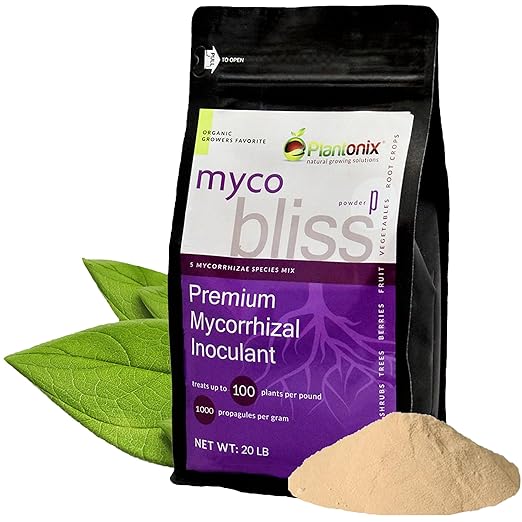 Myco Bliss Powder (20lbs) - Mycorrhizal Fungi for Soil - 5 Strain Mycorrhizal Inoculant with 1000 Propagules Per Gram - Highly Concentrated Mycorrhizae for Plants Potting Soil &amp Garden Soil