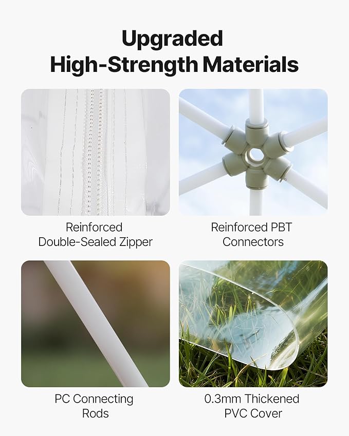 VEVOR Garden Dome Tent 9.5 x 5.7 ft Outdoor Clear Bubble Tent for 2-4 Person Weatherproof Geodesic Dome Greenhouse with Window PVC Transparent Tents for Backyard Patios Camping Party Wedding