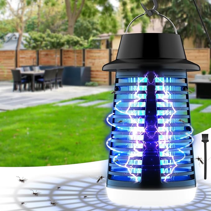 Bug Zapper Mosquito Zapper with LED Light Bug Zapper Outdoor Indoor- 4200V Electric Fly Trap with 5.9ft Cable Fly Zapper Indoor Mosquito Repellent Outdoor Patio and Backyard Home Camping
