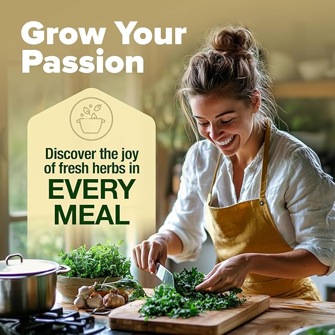 HOME GROWN Gift Herb Kit – 8 Herb Seeds Set with Basil Cilantro Mint &amp More Complete Indoor Grow Kit for Kitchen Gardening Gifts for Women &amp Men Ideal for Cooking &amp Home Décor