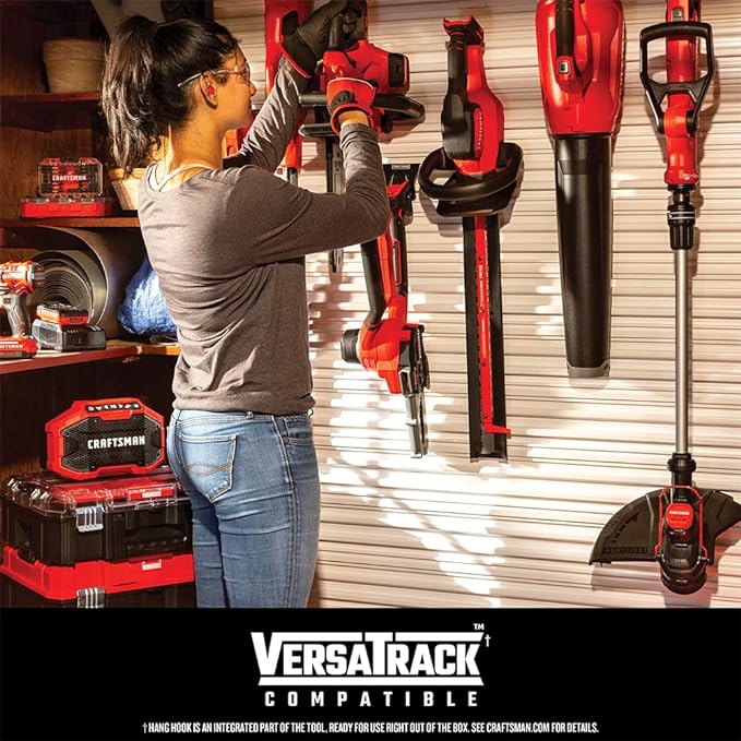 CRAFTSMAN 20V MAX Cordless Leaf Blower with Battery and Charger Hard Surface Electric Leaf BlowerPowerful up to 90 MPH Red (CMCBL710D1)