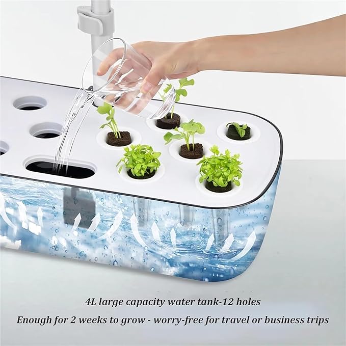 Hydroponics Growing Systems Kit Indoor Hydroponics Growing Systemsfor Herbs Fruits and Vegetables(Black)
