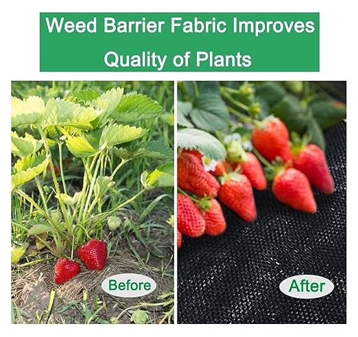 Driveway Fabric Weed Barrier Fabric Weed Control Film Barrier Fabric Garden Ground Cover for Landscaping(1.2x15m/4x50ft)