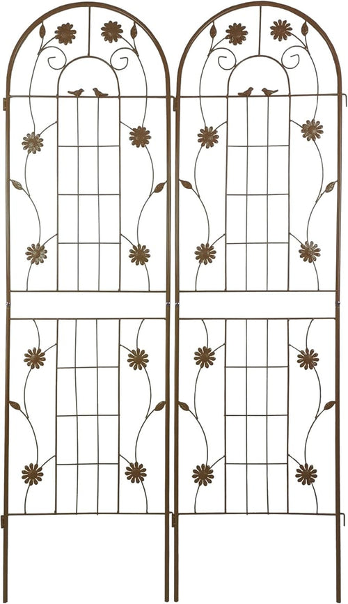 2 Pack Large Garden Trellis Heavy Duty Rustproof Iron Plant Trellis for Potted Plant Support Metal Climbing Rose Trellis Vine Vegetable CucumberBlack-71 H x 19.7 W
