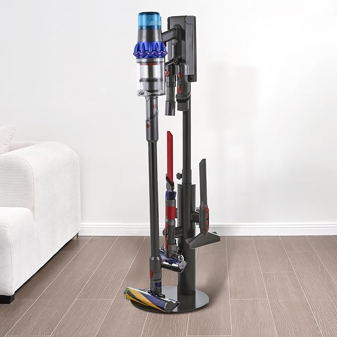 VEVOR Vacuum Stand Compatible With Dyson V7 V8 V10 V11 V12 V15 SV10 SV12 SV14 SV18 SV21 Upright Vacuum Cleaners &amp Accessories Stable Vacuum Stand Holder with 3 Clips and Adjustable Height