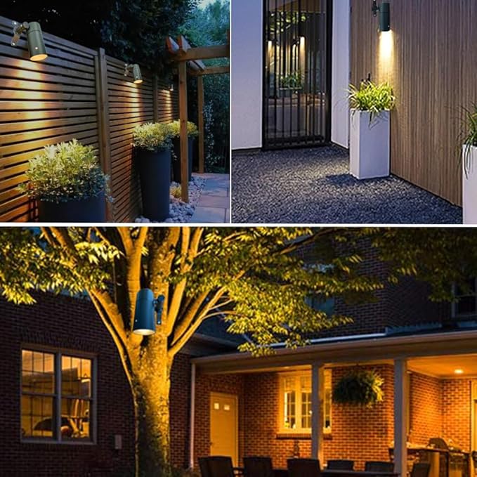 Landscape Lighting Low Voltage Tree Lights Outdoor MoonlightReplaceable MR16 LED Aluminum for Landscape Down Light Directional Wall Patio Mounted Post Fence Lights Black Finish 4 Packs