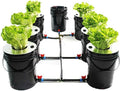 Hydroponics 5 Gallon Bucket Growing System Growing System Kit 7 Bucket Recirculating Deep Water Aquaculture with Pump for Indoor/Outdoor Leafy Vegetables