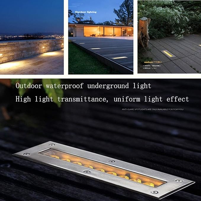 Outdoor Recessed LED Spotlight - Waterproof IP67 Rectangular Underground Yard Light