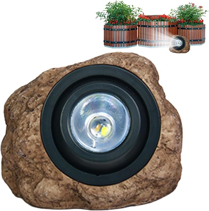 Solar Spotlight – Garden Stone LED Outdoor Spot LightSolar Powered Rock Lamp Warm Glow Illumination Weather-Resistant Build Easy Placement Eco-Friendly Energy Saving |Solar Lighting