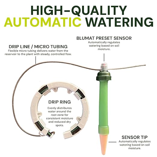 Grow Tent Drip Irrigation System - Blumat Watering Kit for 1 Extra Large Pot (30-90 Gallon) - Automatic Grow Tent Watering System with Efficient Preset Blumat Sensors (Bucket not Included)