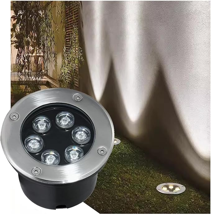 Round Outdoor Lawn Courtyard Underground Light - Ground Landscape Light Recessed Ground LED Spotlight IP66 Outdoor Waterproof Underground Light for Pathway YBlanc 9W