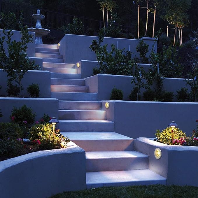 Wall Sconces Landscape Lights Led Well Lights Ground Lights Ip67 Waterproof Low Voltage Landscape Lighting Spotlight for Driveway Deck Step Garden Outdoor Light