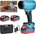 Cordless Leaf Blower Portable Dust Cleaner 21V Handheld Turbo Jet Blower 300000 RPM Compressed Air Duster for Patio Cleaning Lawn Care Drying Camping Blowing Leaves &amp Snow w/ 2 Batteries Blue