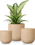 vancasso Ceramic Plant Pots 4+5+6 inches Set of 3 Planters with Drainage Hole Flower Pots Planters Pots for Indoor Plants Modern Indoor Decorative Garden Pot Home Decor Brown