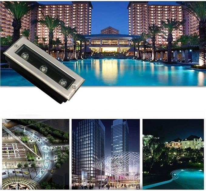 LED Recessed Outdoor Spotlight - Outdoor Landscape Lights LED Floor Spotlight Rectangular Linear Underground Light IP67 Waterproof Floor Pathway Lighting LightsWarm White-85-245V(24W)