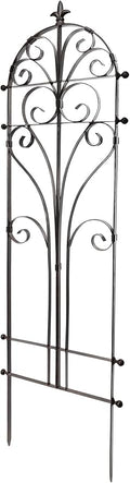 H Potter Metal Garden Trellis 58 Installed Height — 24-Lb Heavy Duty Iron Climbing Trellis for Roses Ivy &amp Clematis — 70 Overall with Ground Spikes