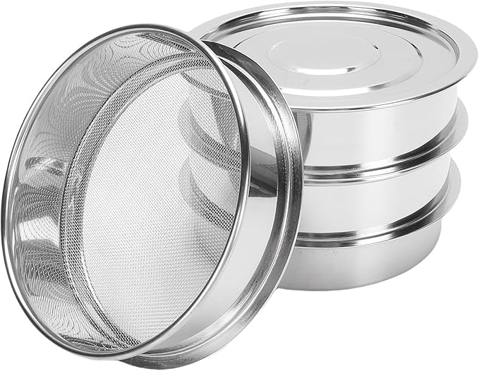 AUNMAS Seed Sprouting Kit Sprout Grower Kit with Lid Base for Home Gardening Beans Peas 6.7in Stainless Steel Mesh (4 Tier)