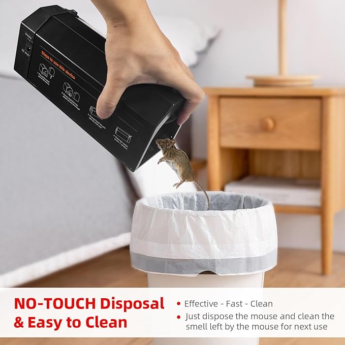 2 Pack Electric Mouse Trap ZapperElectronic Rat Traps Indoor for Home with Anti-Escape DoorRechargeable &amp Reusable Electric Rat Traps Outdoor Rodent Zapper Mice Killer for Kitchen GarageFast Ki