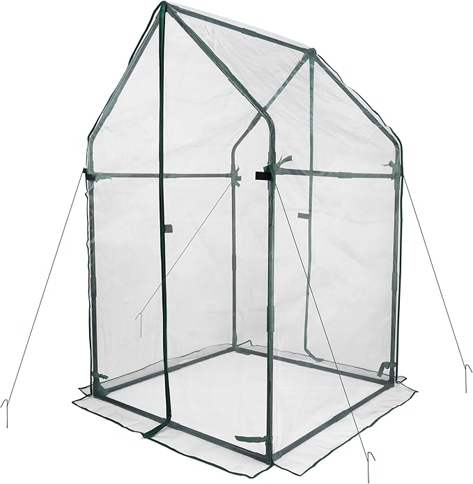 Gardzen Mini Greenhouse with Mesh Cover Portable Outdoor Greenhouse Enhanced Ventilation Ideal for Spring Summer &amp Fall 36.2(L) x36.2(W) x59.5(H)