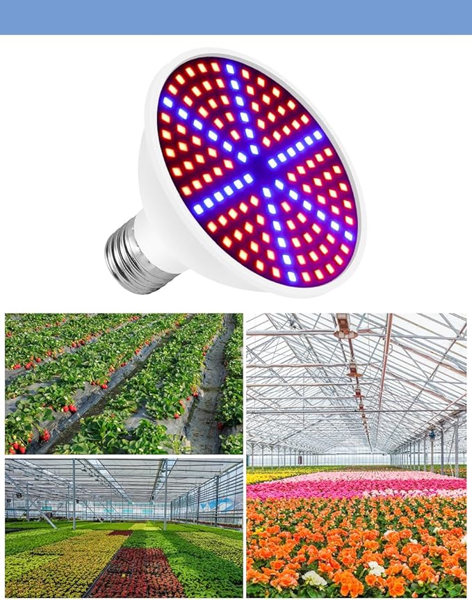 4Pcs 25W LED Indoor Seedlings Cultivation Lamp AC85-265V Red Blue E26/E27 Greenhouse Hydroponic Planting Fill Lamps UV/IR Vegetables Fruits Flower Moss Succulent Cactus Potting Cultivation Lighting