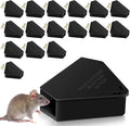 16 Pack Mouse Stations with 16 KeysReusable Box Station for Small Mice Rat for Indoor OutdoorTamper-Resistant Entry for Kitchen Garage Basement Patio (Empty ContainerBlack)