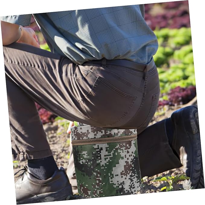 Portable Outdoor Gardening Stool with Pocket 25cm Height Small Foam Workseat for Farming Weeding Camping and Fishing Lightweight Wearable Seat for Adult Gardeners Random Style