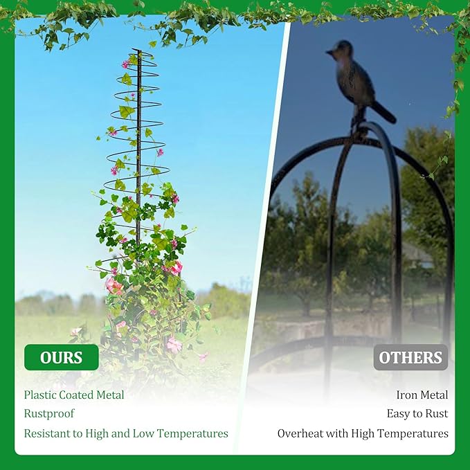 Trellis for Climbing Plants Outdoor2 Pack Plants Trellis 44 inch Support Metal Garden Trellis for Plants Flowers Light Vegetables Vine Support