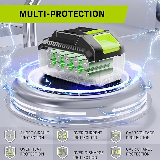 Battery 20V 4.0Ah Replacement Lithium-ion Battery Cordless Leaf Blower Lithium Ion Replacement for Makita 18V Compatible with Makita 18v Tools Long Life Work