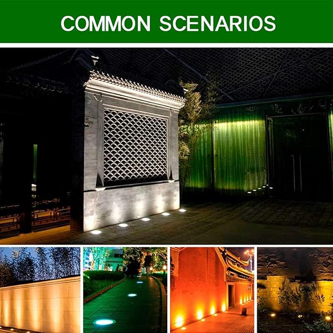 In-Ground Garden Light - Recessed Outdoor LED Spotlight Outdoor LED Floodlight IP67 Waterproof Recessed Ground LED Spotlights for Garden Construction Site Lighting(White18W(85-265v))