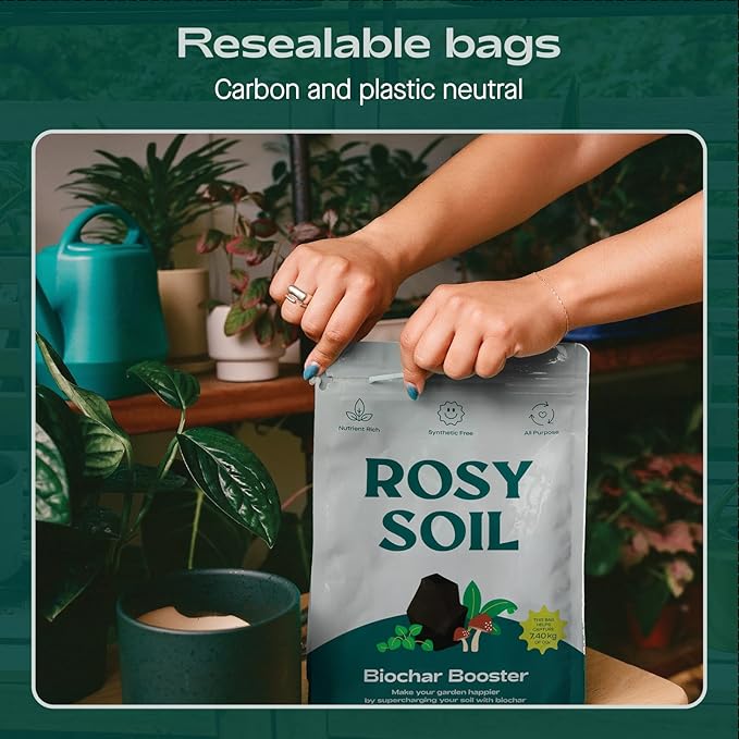 Rosy Soil Biochar Booster 8qt + Cactus &amp Succulent Potting Mix 4qt Organic Indoor Living Soil Bundle - Peat-Free Fast Draining Mix with Mycorrhizae Worm Castings &amp Biochar for Healthy Root G