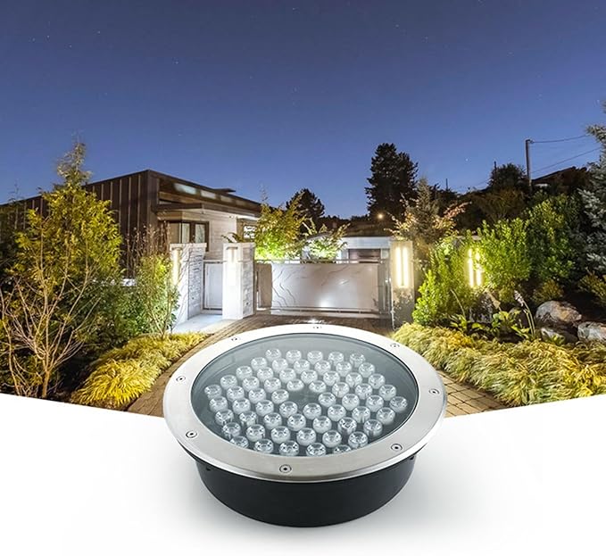Low Voltage Landscape Lights LED Garden Buried Light IP66 Waterproof AC12/24V Outdoor Embedded Underground Light for Driveway Step Backyard Piazza Round Landscape Lamp