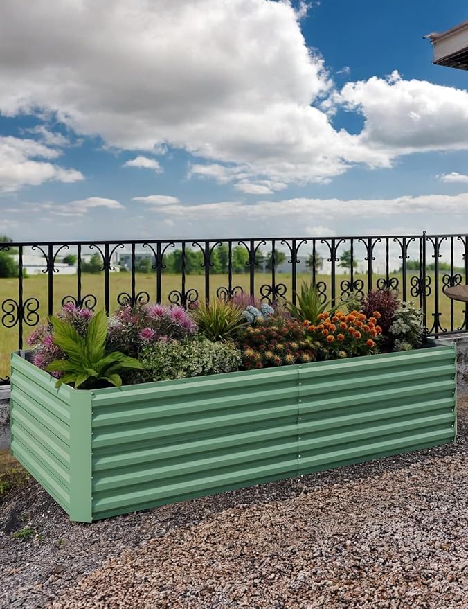 2-Pack Metal Outdoor Garden Planter Box 6x3x2ft Rust-Resistant Galvanized Steel Large Deep Bed for Vegetables Flowers Herbs—Easy Assembly Elevated Gardening Solution
