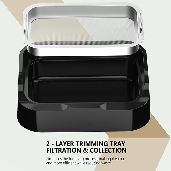 Trim Tray with Replaceable 150 Micron Screen – Includes 2 Precision Scissors Brush &amp Magnifying Glass – Multi-Functional Sifting Tray for Sorting Drying &amp Gardening
