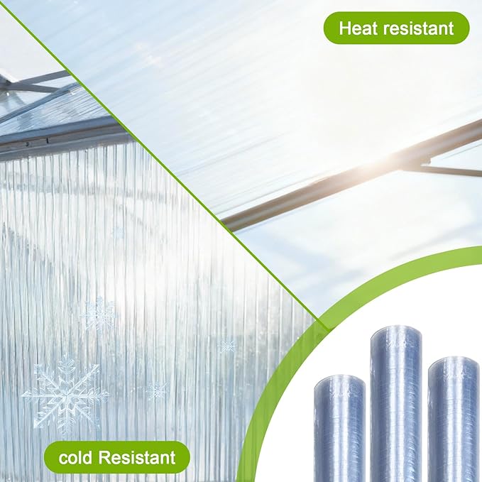 16.40ft×3.94ft Polycarbonate Roof Panels 0.8MM Thickness Resistant Rainproof Transparent Polycarbonate Greenhouse Panels Clear Plastic Roofing Sheets for Farming Gardening Courtyards Canopy Balcony