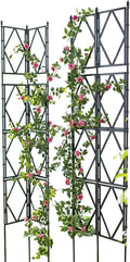 Garden Trellis for Vertical Plants 90cm H x 60 cm W / 120cm H x 60 cm W Climbing Outdoor Plants Trellis Foldable Plant Trellis for Flowers &amp Vegetables(W60xH150CM(2.0x4.9FT))