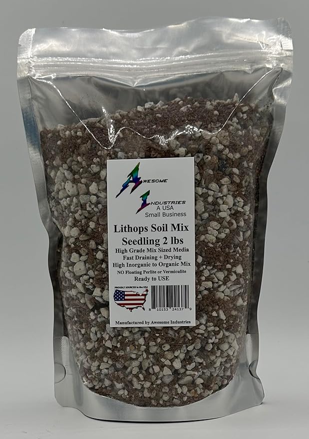 Lithops Soil Mix Perfect Potting Medium Proper Drainage Promotes Healthy Rooting Designed Specifically for Lithops (Seeding Mix 2 Quarts)