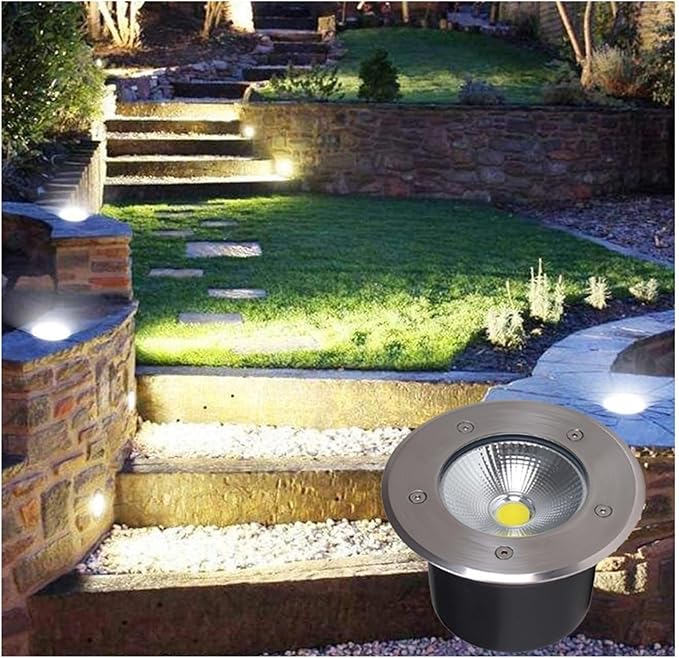 Square Ground Landscape Light - Outdoor Underground Light LED Outdoor Spotlight Waterproof IP66 Landscape Lights AC85-110V Recessed Outdoor Underground Light For Terrace Pathway Lawn (Warm Wh