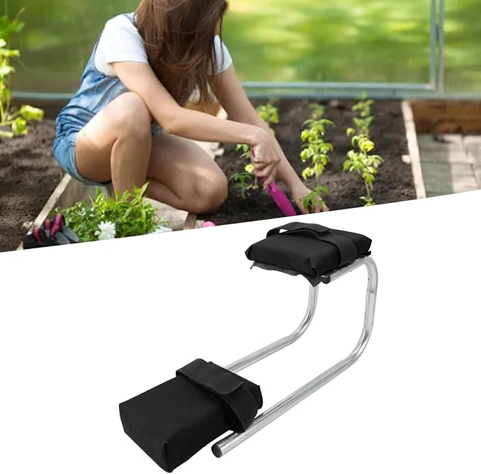 Gardening Knee Seat Labor Saving Kneeling Seat with EVA Pad Anti Numbness Leg Brace for Gardening Fishing Floor Cleaning High Load Bearing Portable Kneeling Seat for Repair Work (Black)