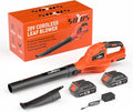 SOYUS Leaf Blower 20V Leaf Blower Cordless with 2x2.0Ah Battery and Charger 150 MPH Electric Leaf Blowers with Two-Speed Mode Blowers for Lawn Care Debris Dust Cleaning(Orange)