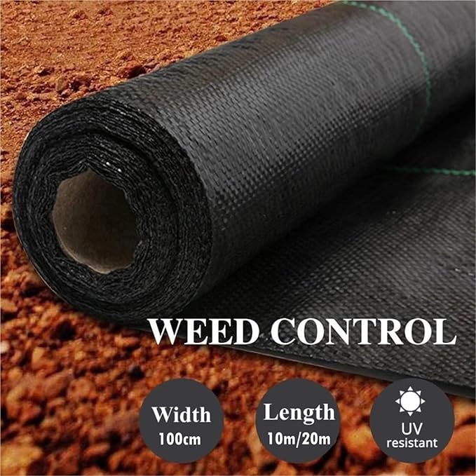 Weed Barrier Fabric PE Agricultural Anti Grass Cloth Weed Barrier Mat Plastic Mulch Thicker Orchard Garden Control Fabric(1m x 10m)