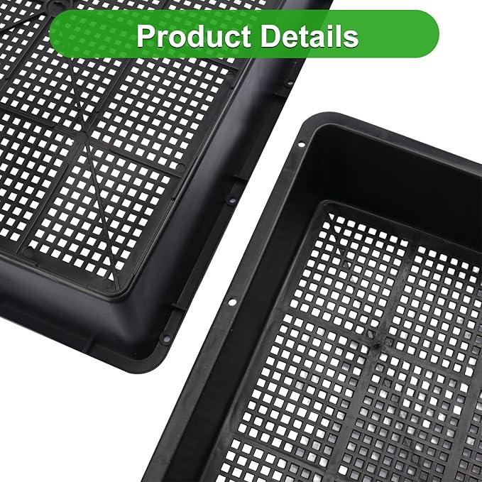 16 Pack Seed Starter Trays 15 x 12 inches Microgreens Growing Trays with Mesh Bottom for Germination Hydroponic &amp Sprouting Plant Trays for Garden Wheatgrass