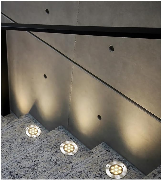LED Ground Light - IP66 Waterproof Recessed Underground Lamp AC85-265V Outdoor Spotlight for Garden Pathway Patio (12W Blue &amp Warm Light)