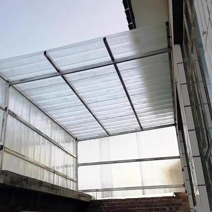 5 PCS Clear Polycarbonate Roof Panels Corrugated Plastic Greenhouse Sheets UV Resistant Rainproof BoardSunshine Board Sheds Skylights Easy Cut Covering Panel(35.4in W x 39.3in L Clear)