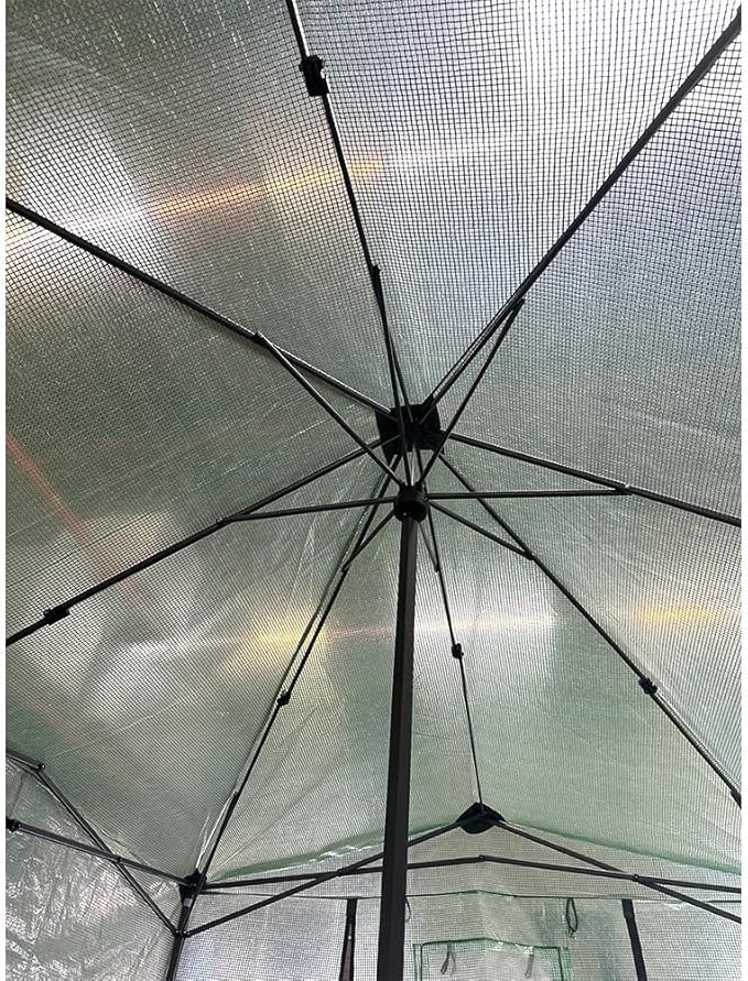 Garden Winds Custom Fit Replacement Cover Compatible with The Eagle Peak GH96EPT-GRN-AZ 12' x 8' Portable Walk in Instant Pop Up Greenhouse Zipper Entry Doors Mesh Side Windows - PE Fabric - Green