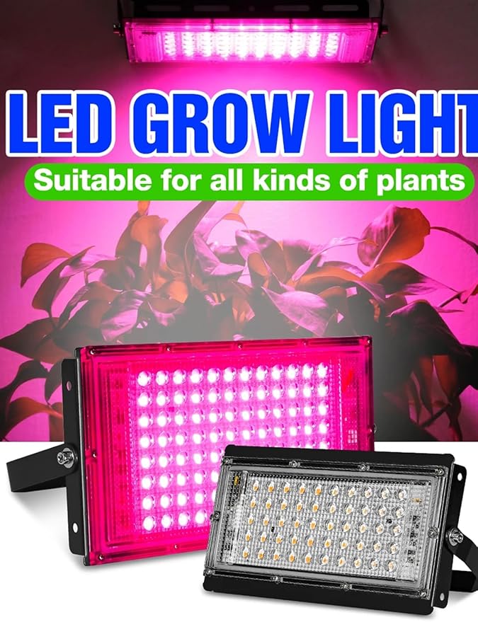 LED Grow Light Full Spectrum Floodlight Plant Growing Light Waterproof Phytolamp for Indoor Outdoor Plants Flower Seedlin50W